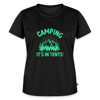 Camping Ses Tentes - T-shirt Premium bio Femme - noir - Devant - Selfina (174cm)