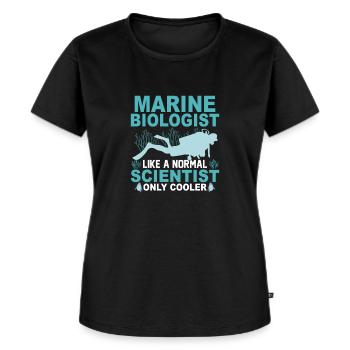 Marine Biologist Like A Normal Scientist Ocean Stu - Frauen Premium Bio T-Shirt - Schwarz - Vorne - Selfina (174cm)