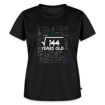 Square Root of 144 12TH Funny Math Birthday - Frauen Premium Bio T-Shirt - Schwarz - Vorne - Selfina (174cm)