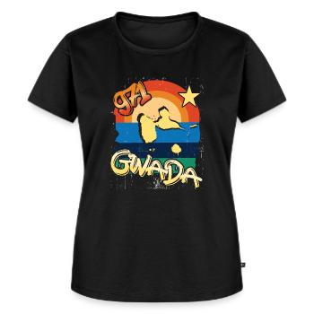 Belle idee cadeau souvenir guadeloupe gwada 971 - T-shirt Premium bio Femme - noir - Devant - Selfina (174cm)