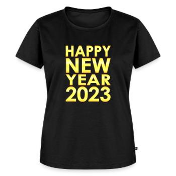 Fête pour le Nouvel An 2023 - Bonne année - T-shirt Premium bio Femme - noir - Devant - Selfina (174cm)
