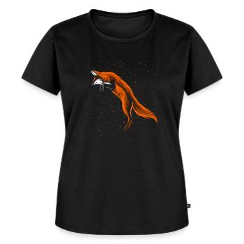 Fuchs Springen - Frauen Premium Bio T-Shirt - Schwarz - Vorne - Selfina (174cm)