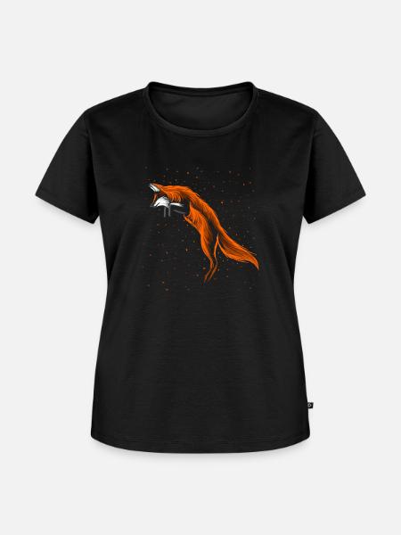 Fuchs Springen - Frauen Premium Bio T-Shirt - Schwarz