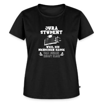 Jura Student weil ich - Frauen Premium Bio T-Shirt - Schwarz - Vorne - Selfina (174cm)