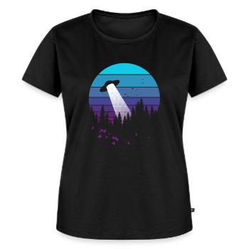 Entführung der fliegenden Untertasse - Frauen Premium Bio T-Shirt - Schwarz - Vorne - Selfina (174cm)