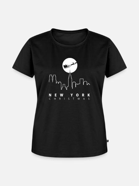 NEW YORK CLAUS - Frauen Premium Bio T-Shirt - Schwarz