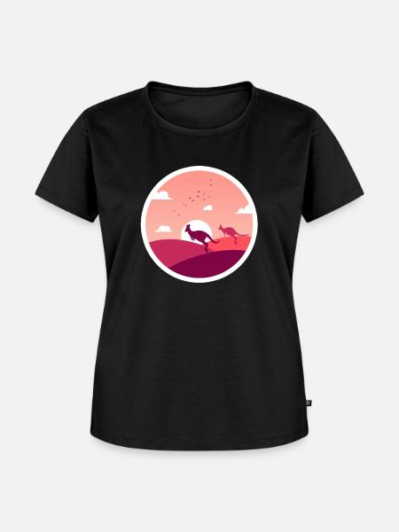 Kängurus springen - Frauen Premium Bio T-Shirt - Schwarz