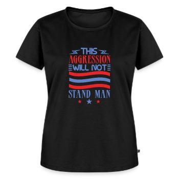 CETTE AGRESSION NE SUPPORTERA PAS L’HOMME - T-shirt Premium bio Femme - noir - Devant - Selfina (174cm)