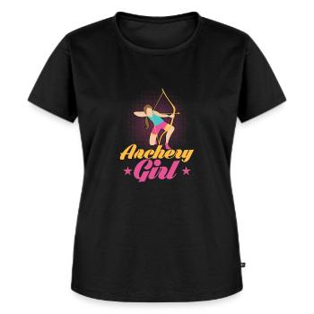 Tir à l’arc Girl Bow & Arrows Target Archer - T-shirt Premium bio Femme - noir - Devant - Selfina (174cm)