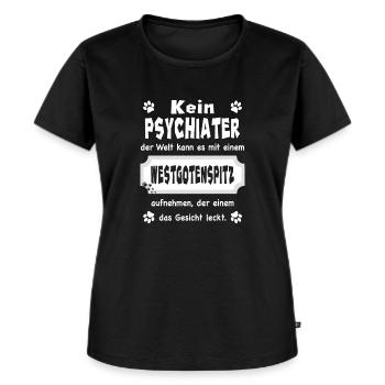 Kein Psychiater - Lustiger Spruch - Westgotenspitz - Frauen Premium Bio T-Shirt - Schwarz - Vorne - Selfina (174cm)