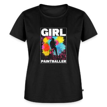 Mädchen Paintballer Spielerin Paintball Frau - Frauen Premium Bio T-Shirt - Schwarz - Vorne - Selfina (174cm)