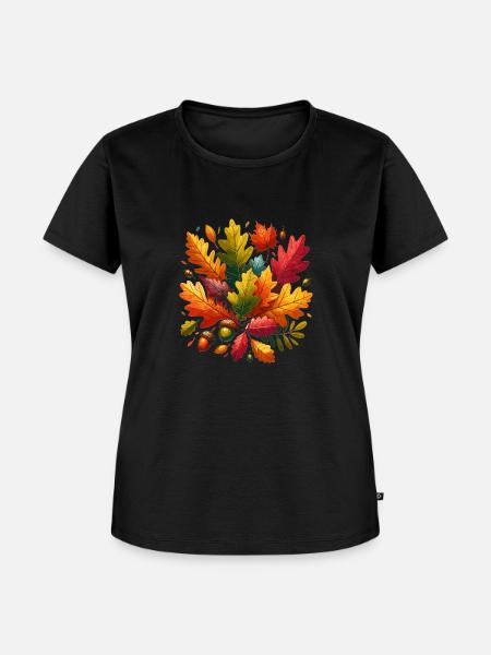 Herbstblätter - Frauen Premium Bio T-Shirt - Schwarz
