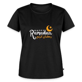 Happy Ramadan - Arabic Calligraphy Ramadan Kareem - Women's Premium Organic T-shirt - black - Front - Selfina (174cm)
