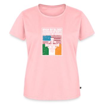 Irlandais par le sang Américain de naissance - T-shirt Premium bio Femme - rose - Devant - AI Model Female 172 dark (172cm)