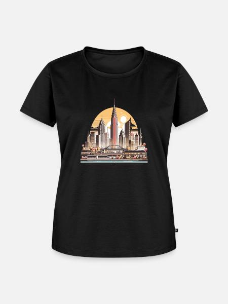 Moderne Stadtsilhouette - Frauen Premium Bio T-Shirt - Schwarz