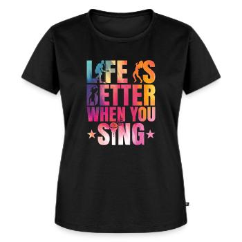chant, chanteur, musicien, chorale - T-shirt Premium bio Femme - noir - Devant - Selfina (174cm)