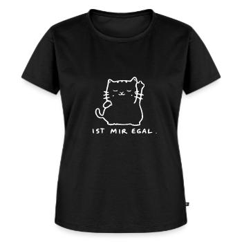 faules Kätzchen Katze Spruch Geschenk Katzen Idee - Frauen Premium Bio T-Shirt - Schwarz - Vorne - Selfina (174cm)
