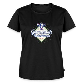 Garmisch, Partenkirchen, Bavière, Allemagne avec vache - T-shirt Premium bio Femme - noir - Devant - Selfina (174cm)