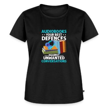 Audiobook Enthusiast: Yes, Please! - Frauen Premium Bio T-Shirt - Schwarz - Vorne - Selfina (174cm)