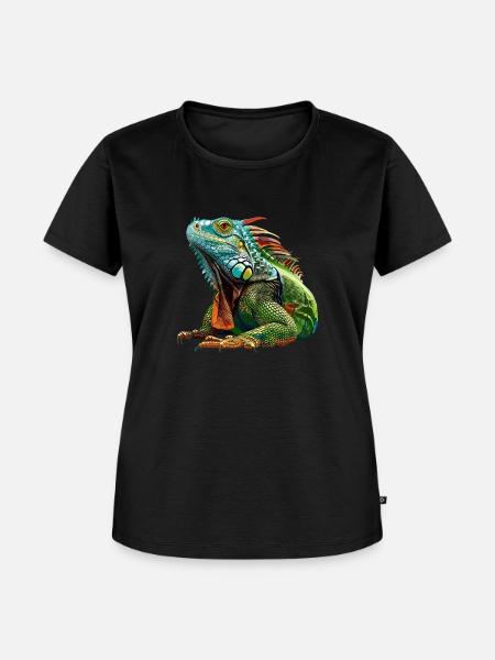 Leguan - Frauen Premium Bio T-Shirt - Schwarz