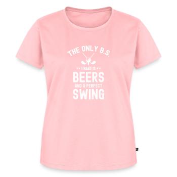 Der einzige Blödsinn, den ich brauche, Bier und perfekten Golfschwung - Frauen Premium Bio T-Shirt - Rosa - Vorne - AI Model Female 172 dark (172cm)