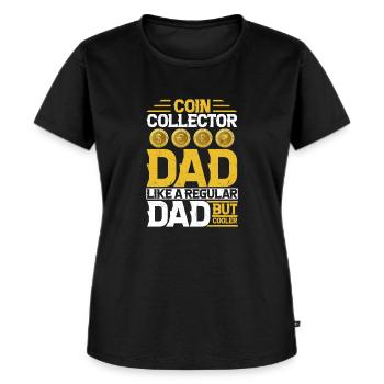 Coin Collecting Dad: Upgrading Fatherhood - Women's Premium Organic T-shirt - black - Front - Selfina (174cm)