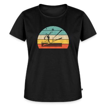 Beach Volleyball Schmetter - Frauen Premium Bio T-Shirt - Schwarz - Vorne - Selfina (174cm)
