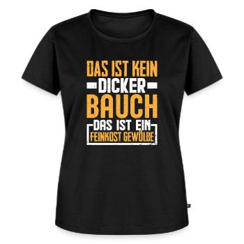 Dicker Bauch Lustig Spruch Geschenk - Frauen Premium Bio T-Shirt - Schwarz - Vorne - Selfina (174cm)