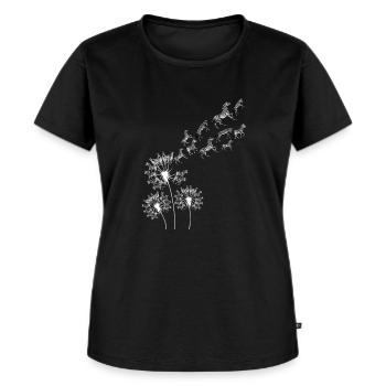 Löwenzahn Zebras Safari Tierwelt Natur Geschenkidee - Frauen Premium Bio T-Shirt - Schwarz - Vorne - Selfina (174cm)