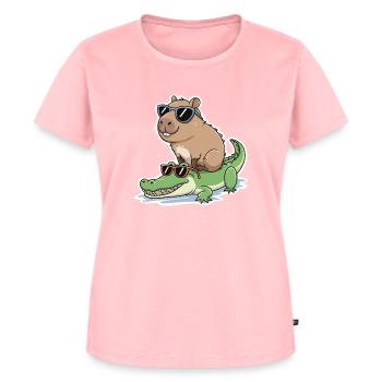 Cool Capybara Sunglasses Alligator Cartoon - Women's Premium Organic T-shirt - rose - Front - AI Model Female 172 dark (172cm)