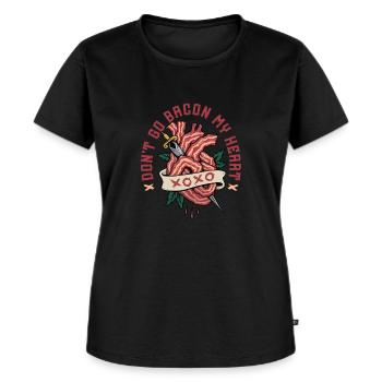Don't Go Bacon My Heart - Frauen Premium Bio T-Shirt - Schwarz - Vorne - Selfina (174cm)