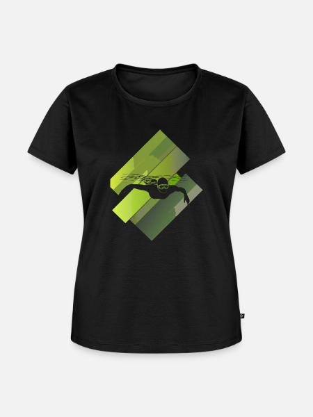 Schwimmer Freibad Schnorcheln - Frauen Premium Bio T-Shirt - Schwarz