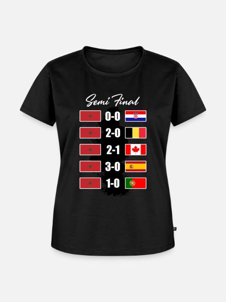 Marokko Halbfinale Ergebnisse - Frauen Premium Bio T-Shirt - Schwarz