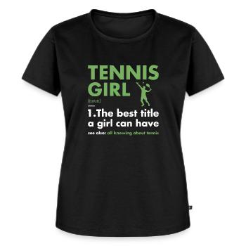 Sport Girl Definition Tennis - Women's Premium Organic T-shirt - black - Front - Selfina (174cm)
