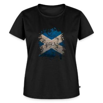 SCOTLAND Flag Schottland Fahne Flagge Vaterland - Frauen Premium Bio T-Shirt - Schwarz - Vorne - Selfina (174cm)