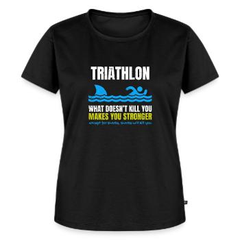 Requin de natation triathlon - T-shirt Premium bio Femme - noir - Devant - Selfina (174cm)
