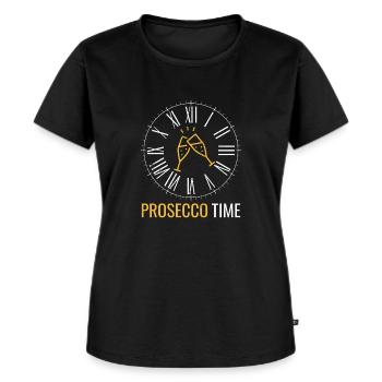 Prosecco Time Lustige Prosecco-Uhr - Frauen Premium Bio T-Shirt - Schwarz - Vorne - Selfina (174cm)