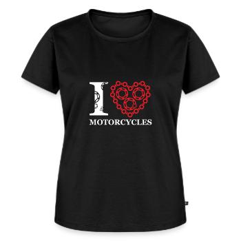 Ich Liebe Motorräder Kette Ritzel Benzin Geschenk - Frauen Premium Bio T-Shirt - Schwarz - Vorne - Selfina (174cm)
