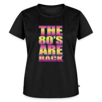 THE 80S ARE BACK - Frauen Premium Bio T-Shirt - Schwarz - Vorne - Selfina (174cm)