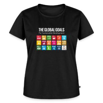 Die globalen Ziele 17 Symbole für globale Ziele - Frauen Premium Bio T-Shirt - Schwarz - Vorne - Selfina (174cm)