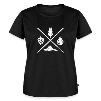 Bier Brauen T-Shirt - Frauen Premium Bio T-Shirt - Schwarz - Vorne - Selfina (174cm)