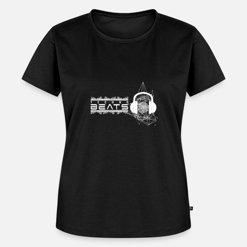 Beats by Techno White Pentagram Deejay Turntable - T-shirt Premium bio Femme - noir