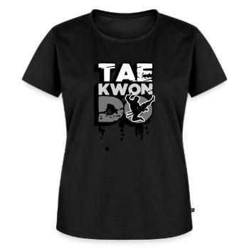 Combat de Taekwondo - T-shirt Premium bio Femme - noir - Devant - Selfina (174cm)