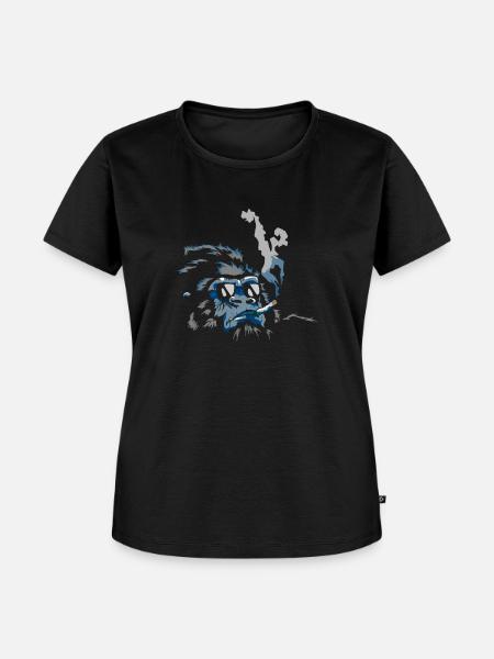 Gorilla mit Zigarette - Frauen Premium Bio T-Shirt - Schwarz