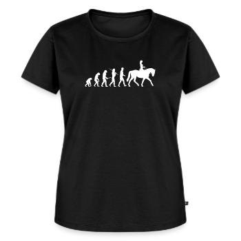 Human Evo Pferd Stute Hengst Reiten Pony Geschenk - Frauen Premium Bio T-Shirt - Schwarz - Vorne - Selfina (174cm)