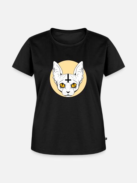 Satanic Baphomet Cat - Frauen Premium Bio T-Shirt - Schwarz