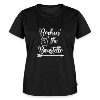 Rockin' the Baustelle - Frauen Premium Bio T-Shirt - Schwarz - Vorne - Selfina (174cm)
