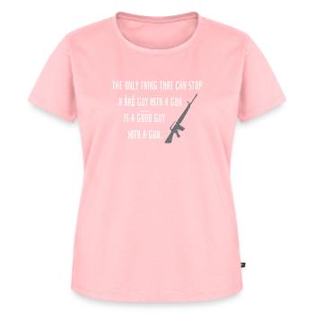 Arme Dire Idée Cadeau Bon Mal Funny Shoot - T-shirt Premium bio Femme - rose - Devant - AI Model Female 172 dark (172cm)