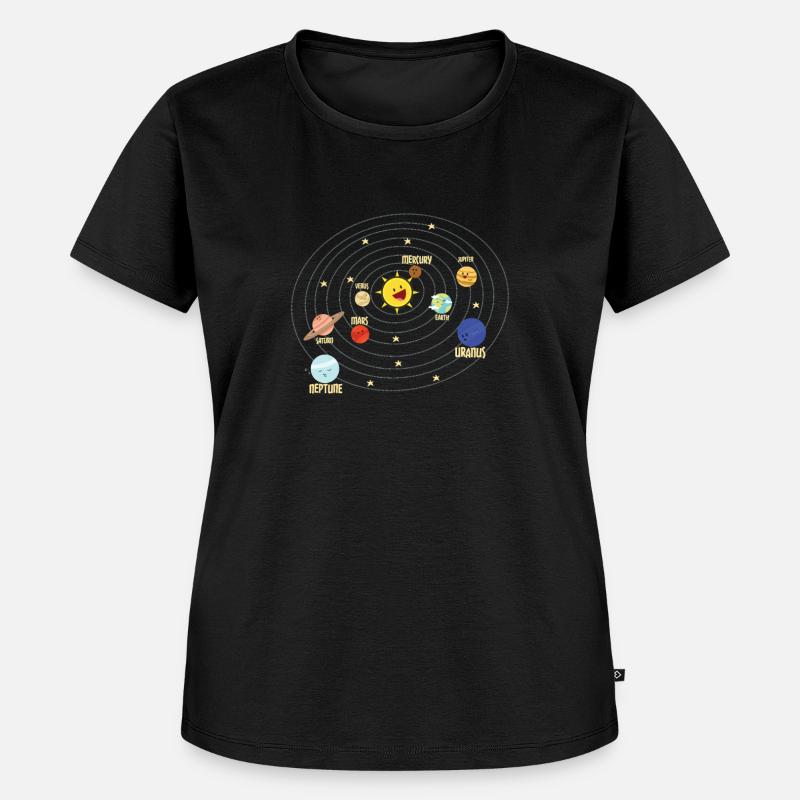 Primary school solar system in space gift - Women's Premium Organic T-shirt - black