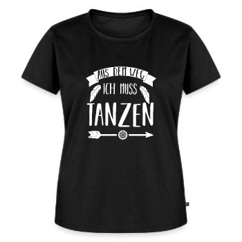 Aus dem Weg ich muss Tanzen - Frauen Premium Bio T-Shirt - Schwarz - Vorne - Selfina (174cm)